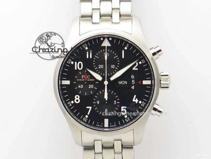 MIROTIME 0125 Portofino Chrono RG Black Dial on Black Leather Strap A HighPerformance 7389